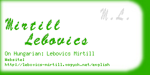 mirtill lebovics business card